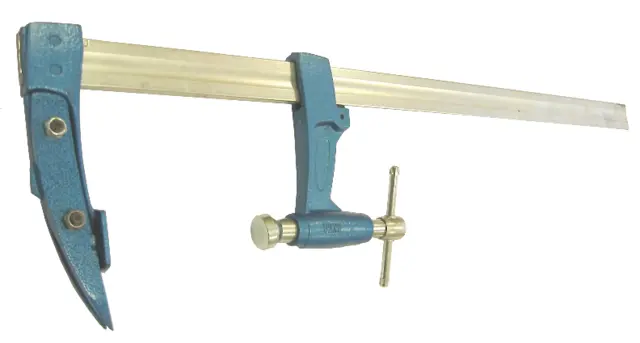 Serre joint charpentier URKO - serrage 800mm - saillie 120mm - rail 35x8mm - 4003J    