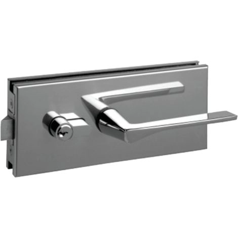 Serrure porte en verre METALUX à béquille carrée et plaque rectangulaire 77x185 mm - NM90451000 Serrure porte en verre METALUX à béquille carrée et plaque rectangulaire 77x185 mm - NM90451000