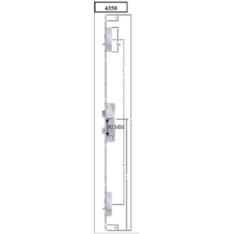 Coffre 3 points pênes ronds AS4350-P6 KFV têtière U galva 24x6 - Axe 50 mm - 3471244