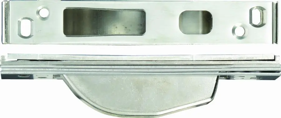 Gâche réglable centrale Multiblindo ISEO - bascule/crochet - Inox - 187x22x7 - 038079