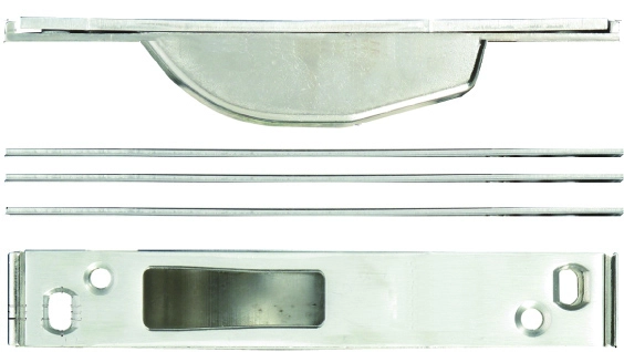 Gâche réglable haute/basse Multiblindo ISEO - bascule - Inox - 141x22x5 - 038084 Gâche réglable haute/basse Multiblindo ISEO - bascule - Inox - 141x22x5 - 038084