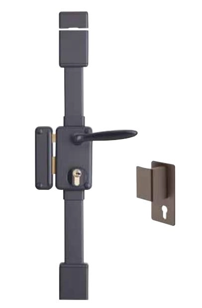 Serrure verticale Beluga THIRARD - Cylindre profil européen - 3 points - 75x130 - Fouillot - Gauche - Marron - 0495210