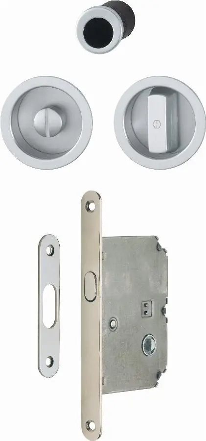  Kit complet pour 1 porte coulissante 4920 HOPPE - WC ronde alu chromé satiné F94-1 - 3948032