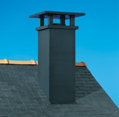 Sortie de toit Tradinov pente 64 à 73% Ø150 Noir Lisse POUJOULAT STD TCP70 150S - 01150403