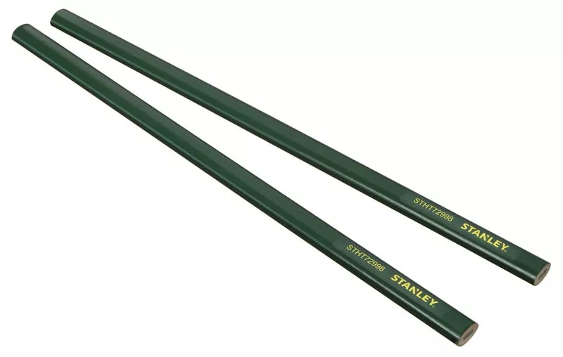 Crayon de maçon STANLEY corps vert - 30 cm - 2 pièces - STHT0-72998