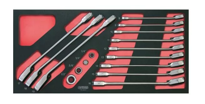 Module de clés mixtes à cliquet réversible GEARplus® KS TOOLS avec adaptateurs - 16 pièces - 713.2027 Module de clés mixtes à cliquet réversible GEARplus® KS TOOLS avec adaptateurs - 16 pièces - 713.2027