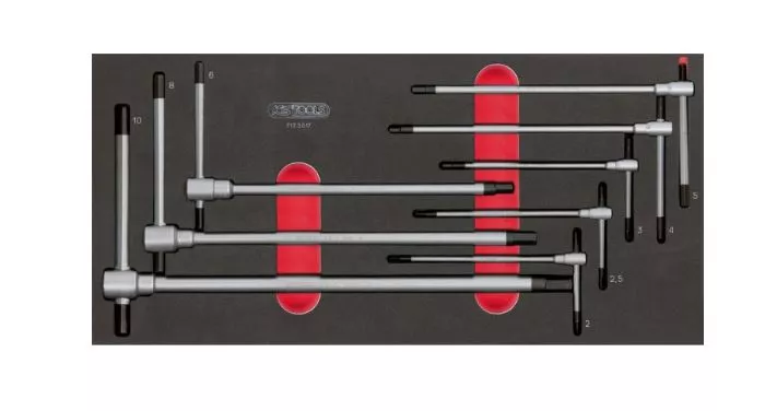 Module de clés mâles 6 pans à poignée en T KS TOOLS - 8 pièces - 713.5017