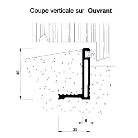 Seuil pour bois porte d’entrée BILCOCQ - 40x 25 mm - anodisé bronze - IPL-BZ