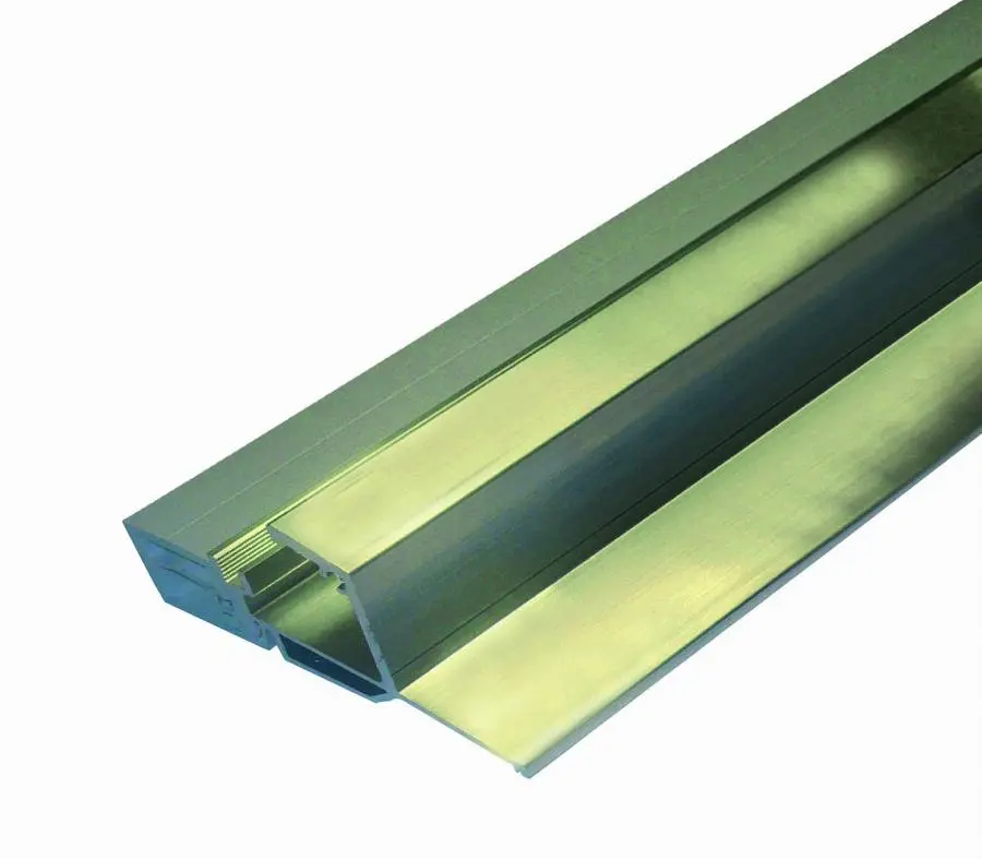 Seuil pour bois à joint sur dormant BILCOCQ - rupture de pont thermique - 42 x 80 mm - aluminium brut - ISOL56RT