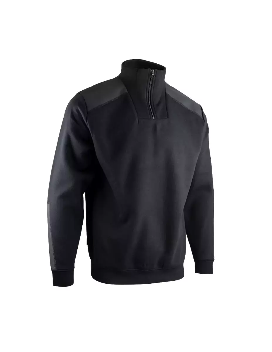 Sweat BERLIN col camionneur bicolore noir-gris - LMA - 8090 Sweat BERLIN col camionneur bicolore noir-gris - LMA - 8090