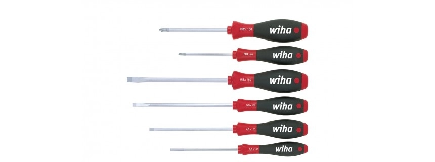 Jeu de 6 tournevis SoftFinish WIHA - Fente/Philips - 07152 Jeu de 6 tournevis SoftFinish WIHA - Fente/Philips - 07152