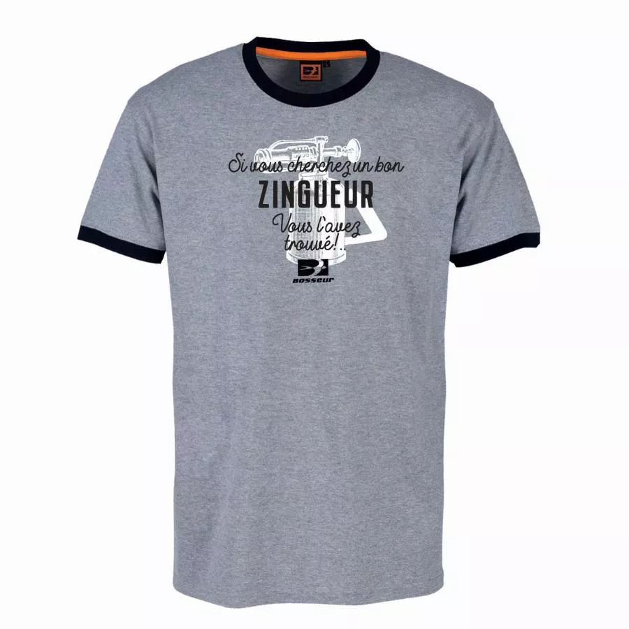 Tee-shirt de travail Zingueur BOSSEUR Gris chiné - Taille L - 11536-003