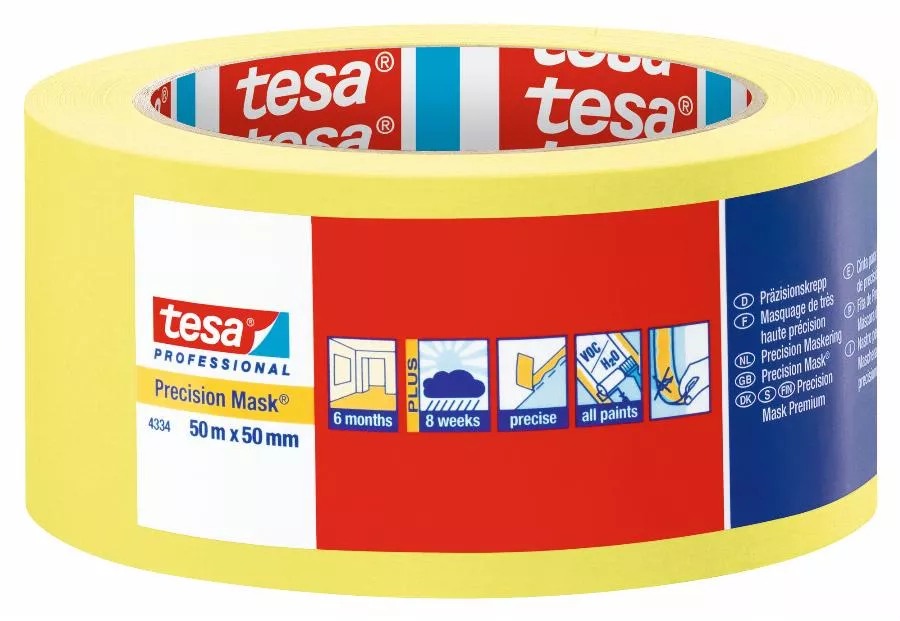Ruban jaune 50m x 50mm masquage de précision toutes surfaces TESA - 04334-00004-00 Ruban jaune 50m x 50mm masquage de précision toutes surfaces TESA - 04334-00004-00