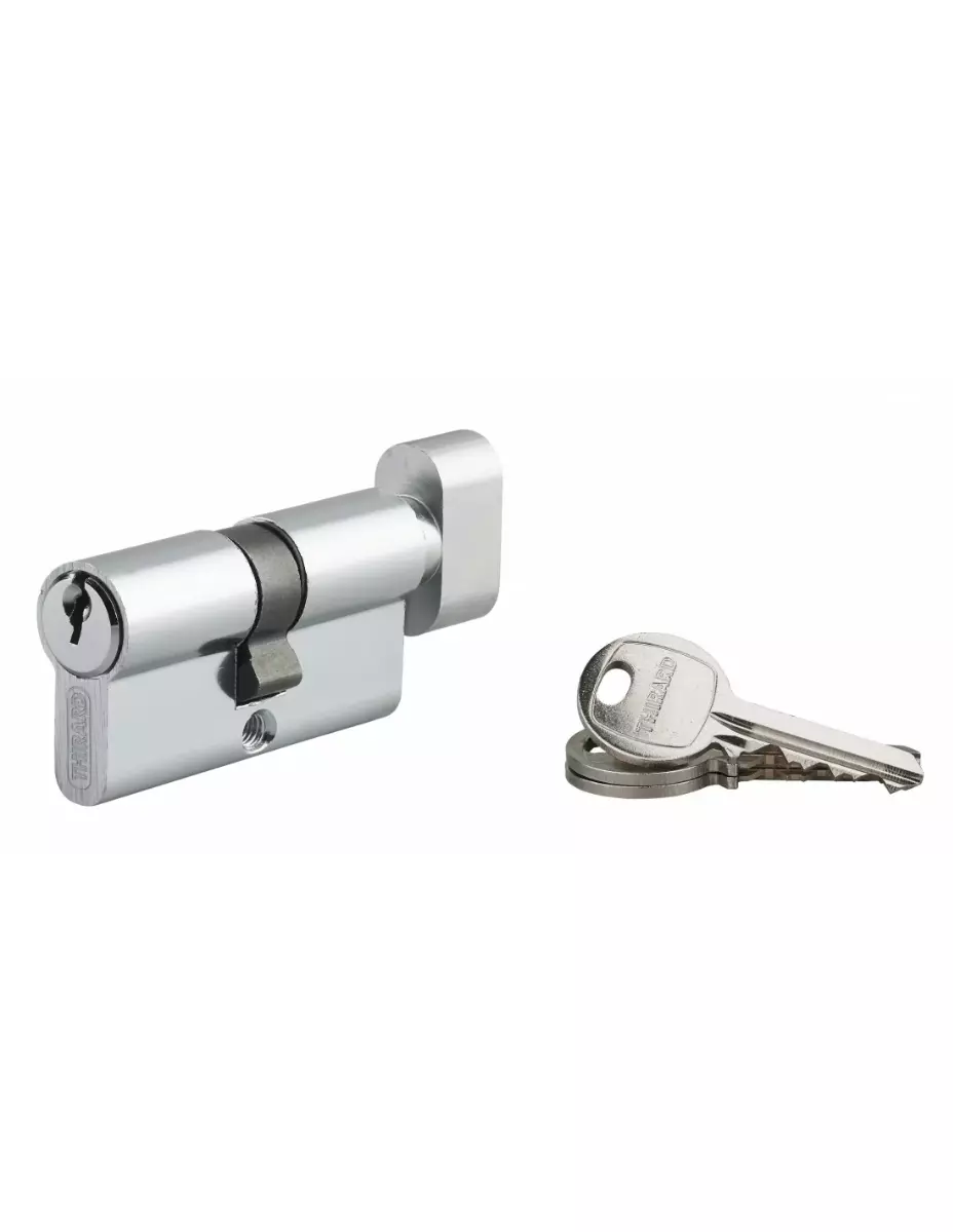 Cylindre de serrure à clé crantée Ecopro à bouton nickelé - 30 x 30 - Varié - THIRARD - 00007068 Cylindre de serrure à clé crantée Ecopro à bouton nickelé - 30 x 30 - Varié - THIRARD - 00007068