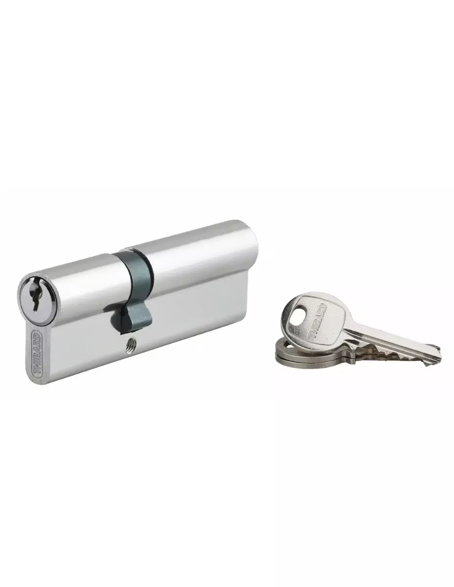 Cylindre de serrure à clé crantée Ecopro nickelé - 35 x 55 - Varié - THIRARD - 00007313