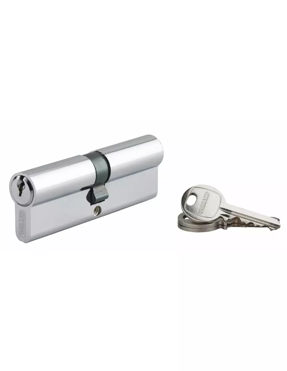 Cylindre de serrure à clé crantée Ecopro nickelé - 45 x 45 - Varié - THIRARD - 00007397