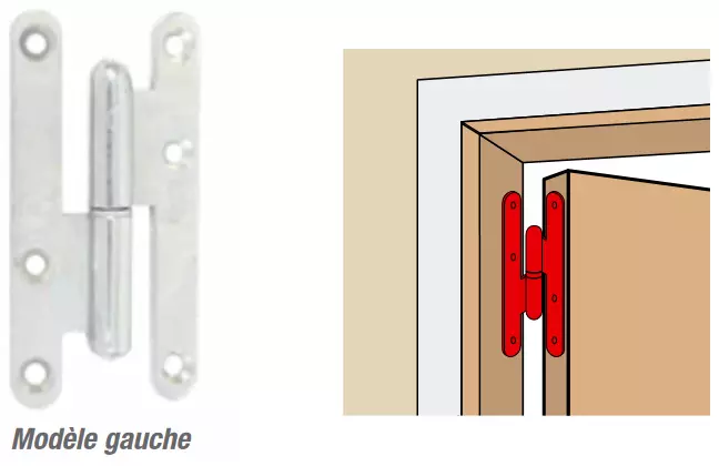 Paumelle bouts ronds “Loutre Sedan ®” TORBEL - 140x60 mm - Gauche - J530670