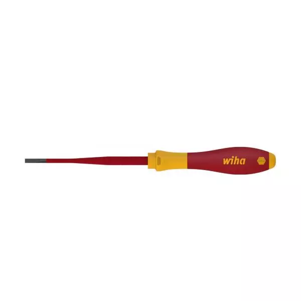 Tournevis plat SoftFinish électrique pour vis à tête fendue 4mm - WIHA - 39560 Tournevis plat SoftFinish électrique pour vis à tête fendue 4mm - WIHA - 39560