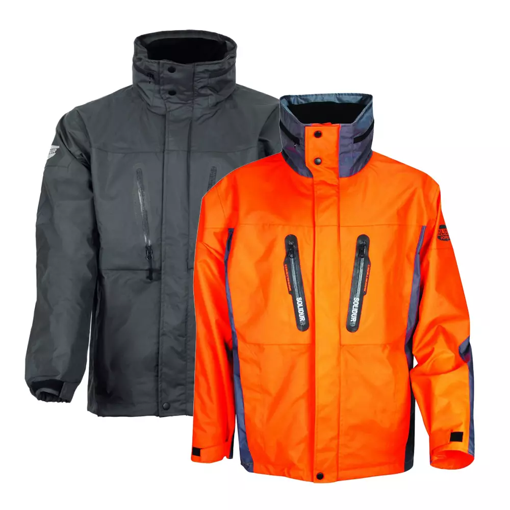 Veste de pluie professionnelle à capuche - SOLIDUR - Veste de pluie professionnelle à capuche - SOLIDUR - H2OVEOR / H2OVEGR