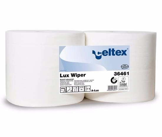 Pack de 2 Bobines Lux Wiper extra blanc CRISTAL HYGIENE 900 feuilles de 30 cm 2 plis - PR1000SM