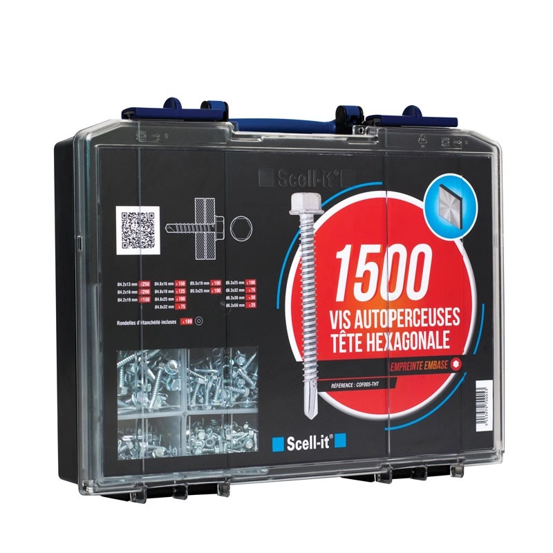 Coffret de 1500 vis autoperceuses THT SCELLIT - tête hexagonale - COF005-THT Coffret de 1500 vis autoperceuses THT SCELLIT - tête hexagonale - COF005-THT
