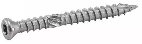 Vis à bois terrasse tête fraisée 6 lobes double filet inox A2 - Ø 5 x 100 mm - Boite de 100 - ACTON - 623275X100