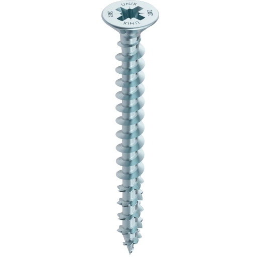 Vis HECO Unix Plus - Filetage Total - Ø3.5 x 25 - Tête Pozidriv - Zingué argent - Boîte de 1000 - 45141