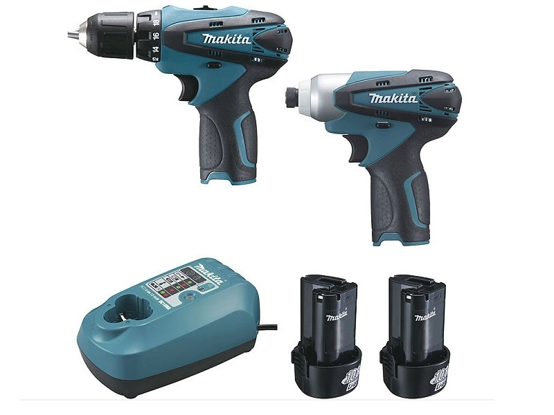 LOT MAKITA 10.8V 1.3Ah Li-Ion : Perceuse Visseuse DF330D + Visseuse à Choc TD090D en Coffret MAK-PAC - LCT204J