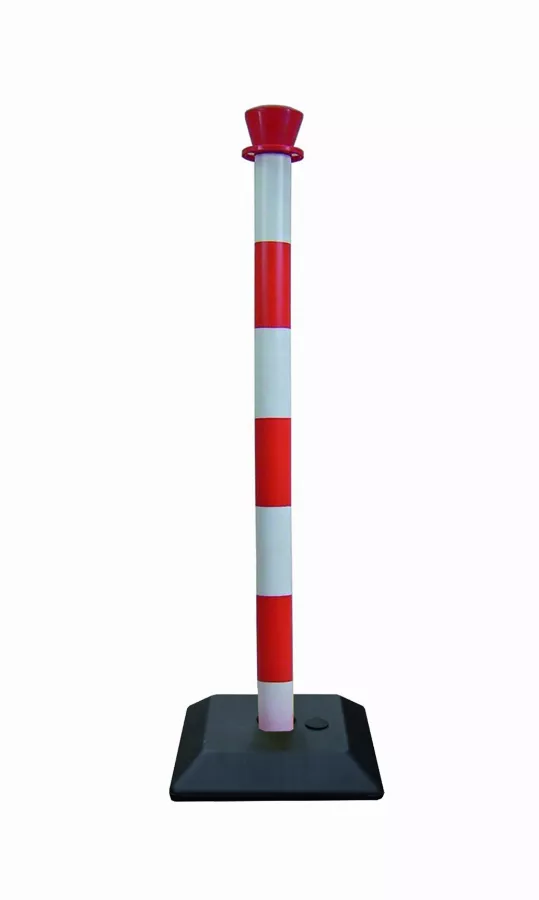 Poteau plastique monobloc rouge/blanc base à lester VISO Ø50 H.950 mm - PPC3001RB