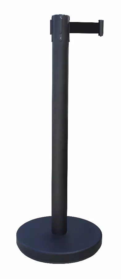 Poteau de guidage à sangle 2m VISO - hauteur 910 mm - sangle noire - RECO2BKBK