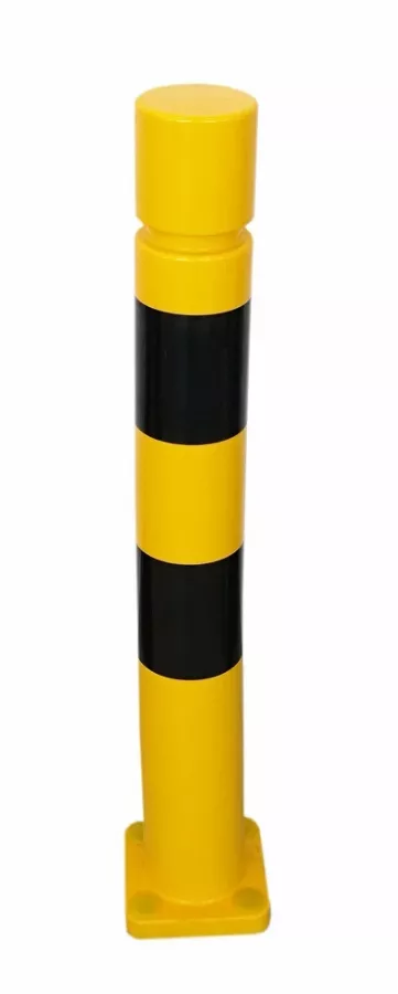 Potelet industriel flexible à tête cylindrique VISO - jaune et noir - polyuréthane - Ø100 x 800 mm - TPX810CNJ
