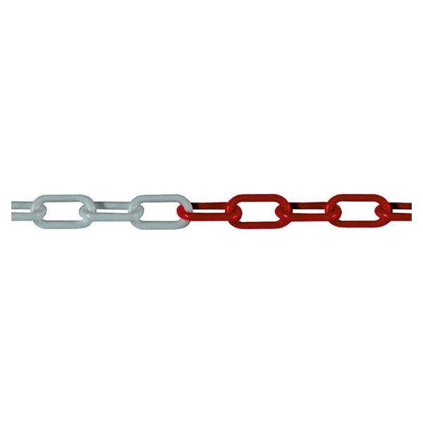 Chaîne plastique Ø8 mm Rouge/Blanc LEVAC L.32 x H.11mm - Sachet de 25 m - 2045B Chaîne plastique Ø8 mm Rouge/Blanc LEVAC L.32 x H.11mm - Sachet de 25 m - 2045B