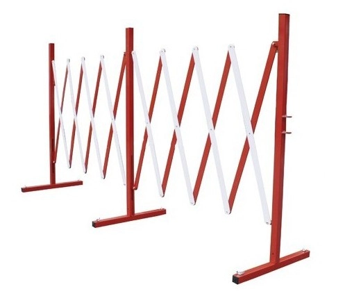 Barrière extensible rouge et blanc VISO - acier - rouge et blanc - 400  x 94 mm - BAR4000