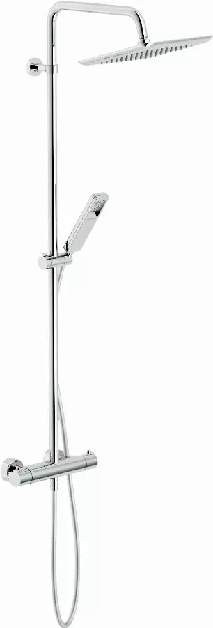 Colonne de douche thermostatique NOBILI avec pomme de douche carrée et douchette - Chrome - VV103030/31CR