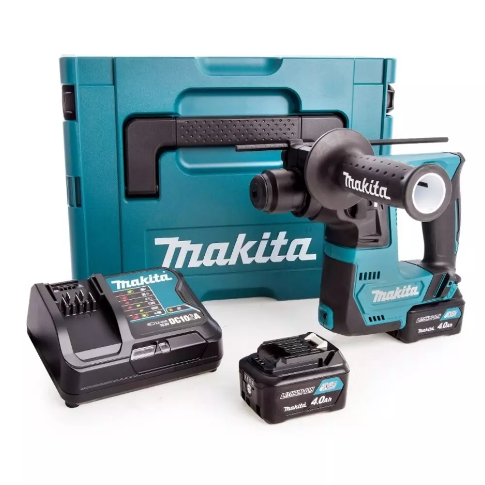Perforateur SDS-Plus 12 V CXT Li-Ion 4 Ah 14 mm MAKITA - 2 batteries, chargeur, coffret - HR140DSMJ Perforateur SDS-Plus 12 V CXT Li-Ion 4 Ah 14 mm MAKITA - 2 batteries, chargeur, coffret - HR140DSMJ