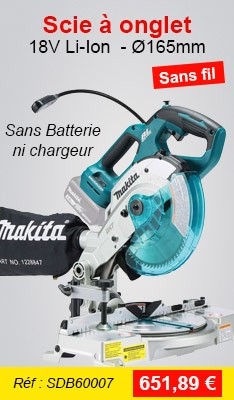 Scie &agrave; onglets MAKITA 18V Li-ion - &Oslash;165mm - machine seule - DLS600Z